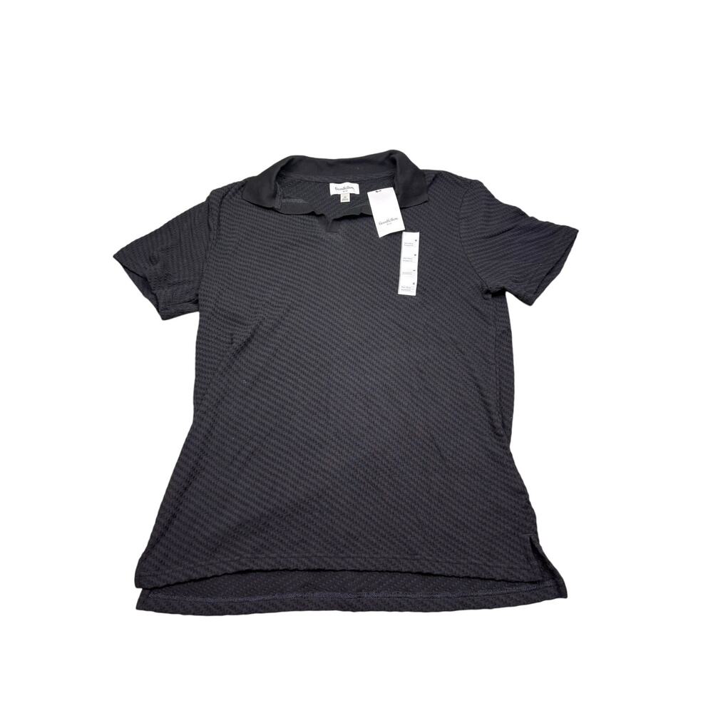 Goodfellow & Co Men's Black Textured Polo Shirt Medium Short Sleeve NWT